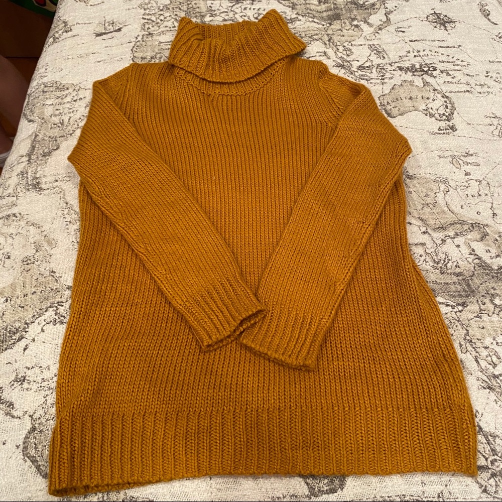 F21 Oversized yellow turtleneck